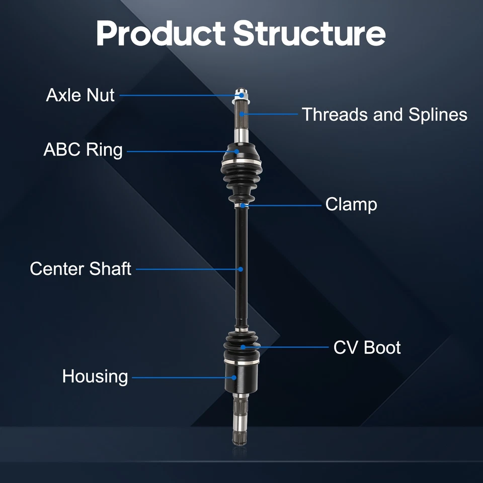 ECCPP CV Axle Set Fits Polaris Ranger 900 2011-2014 Rear Left & Right - Image 2 of 4