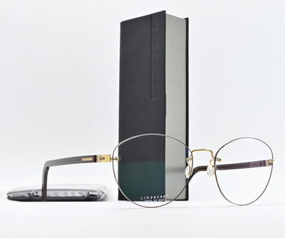 LINDBERG Brille 2303 50 GR74 T500 Gold Seidenmatt Grau Spirit Titanium Randlos S
