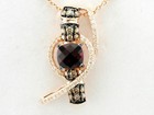 LeVian Necklace Rhodolite Diamond 14K Rose Gold Red Cushion 1 1/3 cts Pendant — photo 1