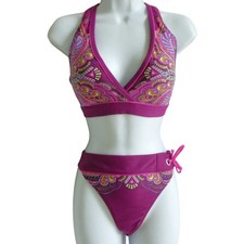 Athleta Swim Bikini Top Bottoms Berry Paisley...
