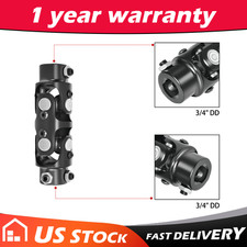 34 Dd X 34 Dd Double Steering Universal U Joint Shaft Coupler Black