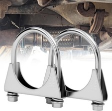 2.25" U-Bolt Muffler Exhaust Clamps, Saddle Style U-Bolt Clamp Fit 2.25" OD on T