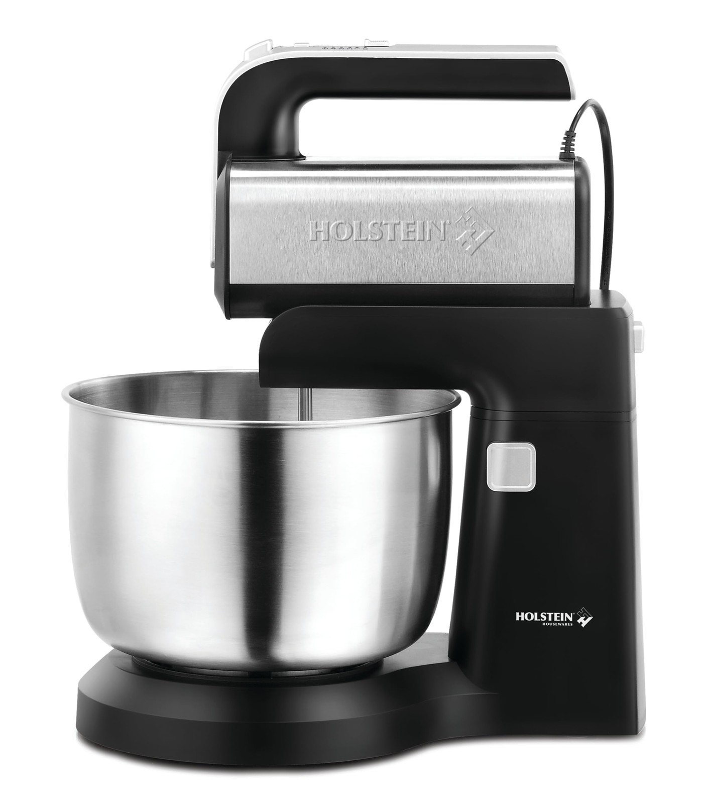 5-Speed 250W Hand Stand Mixer with LED Light in Black Stainless Steel