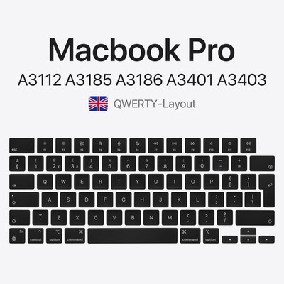 MacBook Pro Keycap Replacement Keyboard Key + Switch UK QWERTY OEM 2024 M4