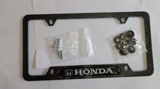 Honda License Plate Frame Carbon Fiber - 2 Pc Set For Honda Car