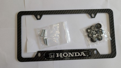#ad Honda License Plate Frame Carbon Fiber 2 Pc Set For Honda Car $25.99
