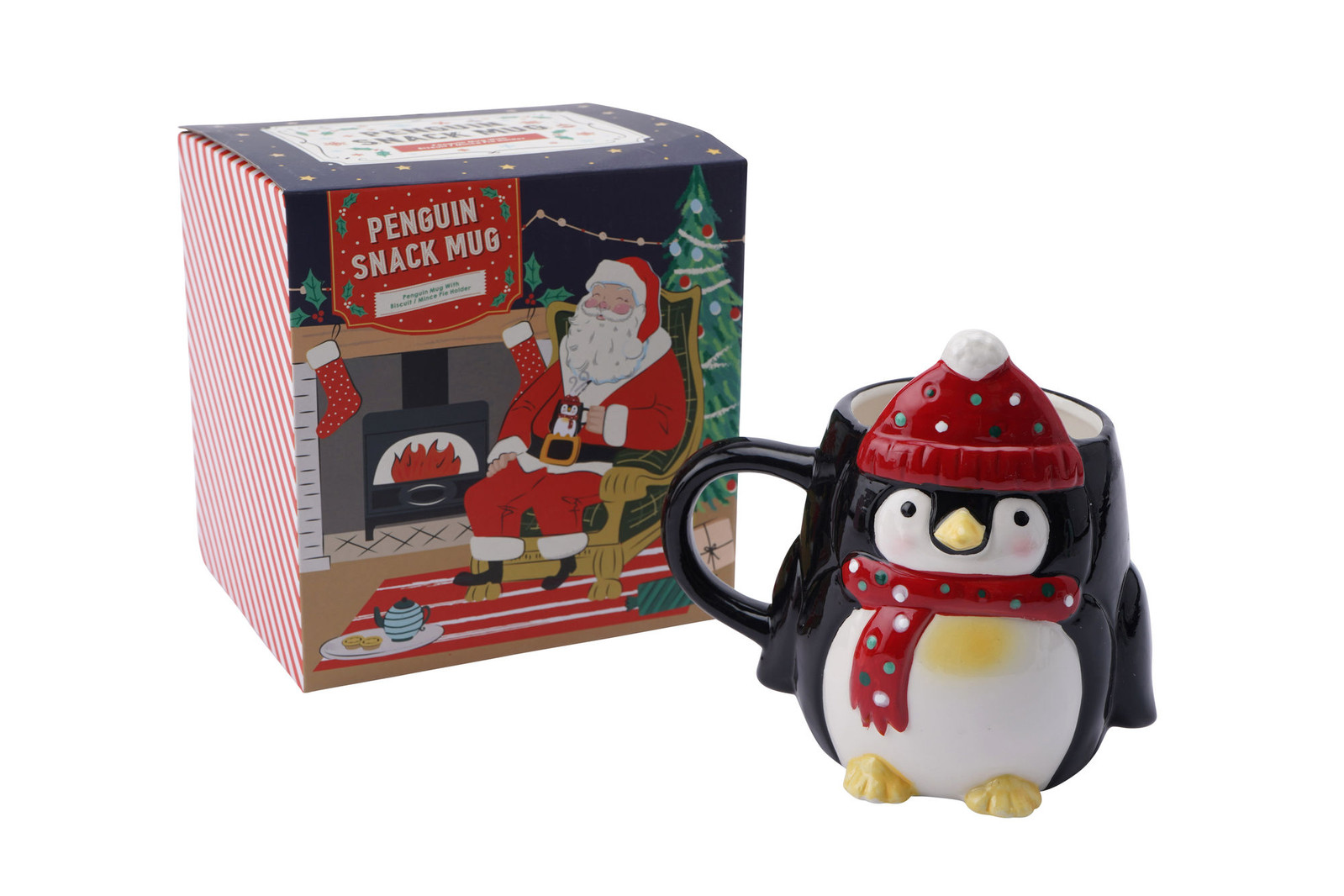 Christmas Penguin Snack Mug Gift Boxed | Artisan Coffee & Tea Cup Gift