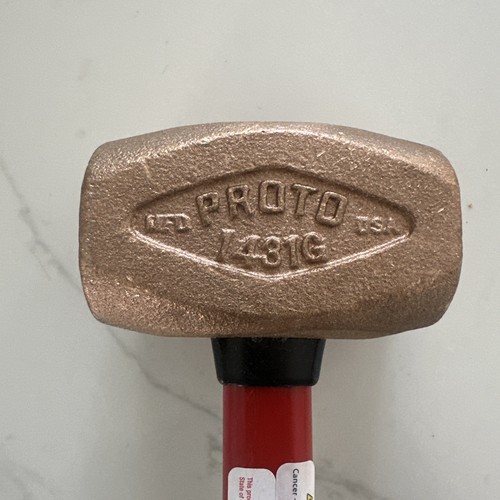 Proto 1431 Indianapolis 500 Non Sparking 3-3/4 lb Solid Brass Sledge Hammer USA - Picture 4 of 12