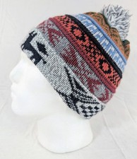 Colorful Soft Alpaca Gray Beanie Pom Pom Unisex Handmade Boho Peru
