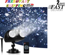 Christmas Snow Projector Lights, Dynamic Rotating Snowflake Projection Light Out
