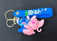 Lilo and Stitch Character Themed Angel and Stitch Keychain 3D Charm