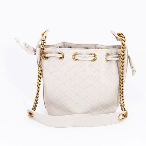 YVES SAINT LAURENT Cassandre Quilted Lambskin Cream Bucket Women Bag (FPP011333)