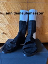 Ann Demeulemeester Suede Sandals Boots Black UK8 Floor-Length