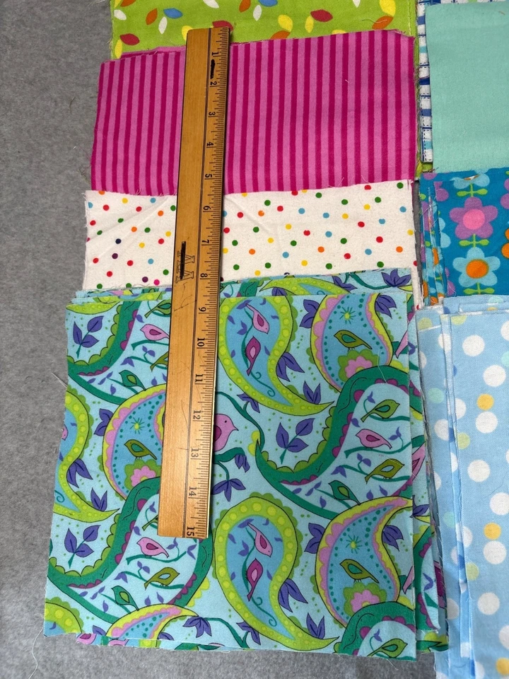 85 Precut Flannel Fabric Quilt Squares 9"-10" Multicolor Set - Image 4 of 4