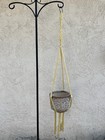 Vintage Late 1970’s To Early 1980’s Macrame Plant Hanger - Light Yellow — photo 1