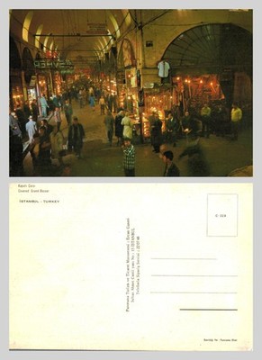 Postkarte - Großer Basar, Istanbul, Türkei - Straßenszene innen - UNBESPIELT