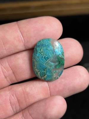 Inspiration Mine Silicated Chrysocolla Cab 23ct High Grade Gem Silica Malachite