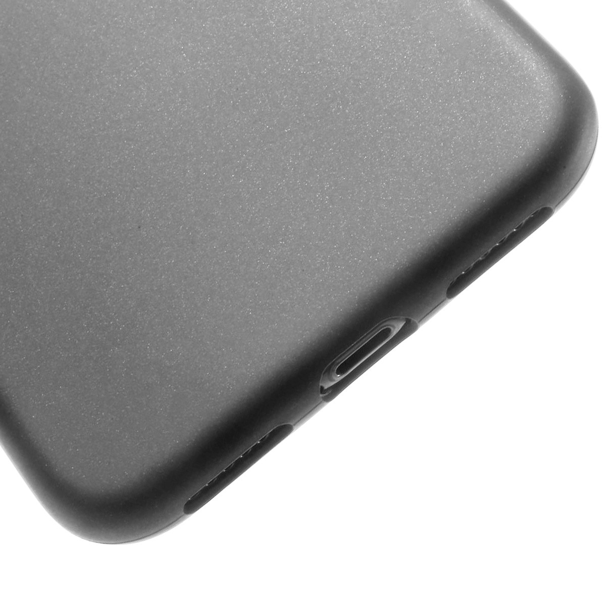 Coque iPhone X Premium en silicone noir chic et microfibre Jaym - 3