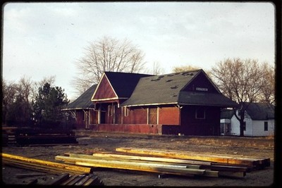 1975 ORIGINAL Slide - GTW GRAND TRUNK MONTROSE MI DEPOT RR Train Station