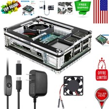 Miuzei Raspberry Pi 3 B Case with Fan Cooling 3B 3 clear white