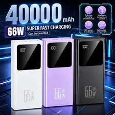 40000mAh Power Bank 66W Charging Portable External Battery Backup For Cell Phone