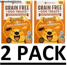 2 PACK - Member's Mark Grain-Free Dog Treat Biscuits, Peanut Butter (5 lbs.)