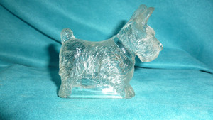 Vintage Scottish Terrier Scottie Dog Pressed Glass Figurine Federal Glass