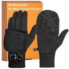 Winter Running Gloves for Men Women, Touchscreen Warm Gloves Convertible Mitt...