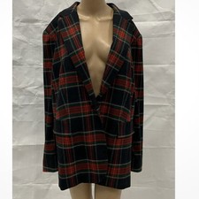Lauren Ralph Lauren Tartan Plaid Blazer With Buttons