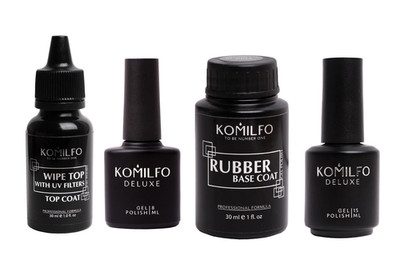 KOMILFO Gel Nagellack Rubber Base&Top, Matte Top, No Wipe Top, X-Base, Gel Base