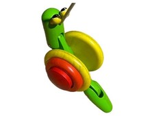PlanToys Nachziehspielzeug Holz Schnecke Ziehspielzeug Grün Gelb Rot