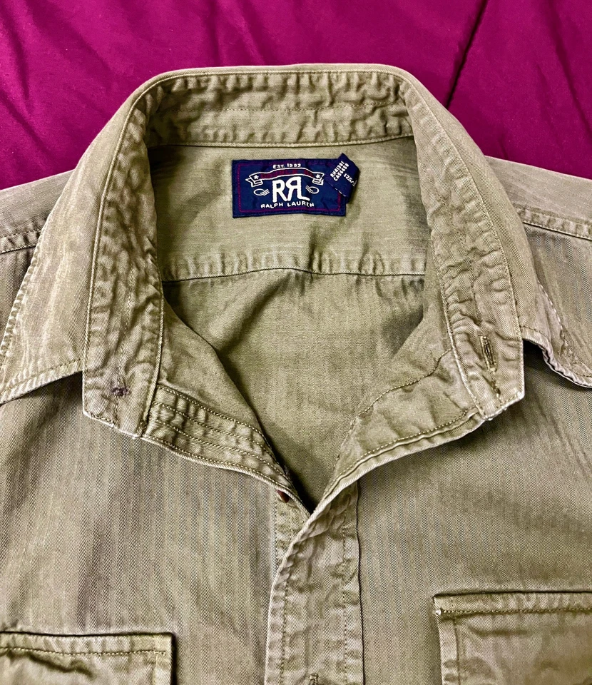 CAMISA DE TRABAJO RRL & CO / RALPH LAUREN MILITAR VERDE ALGODÓN - MEDIANA Foto 2 de 4