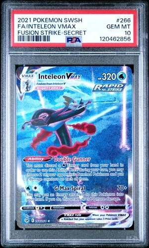 Pokemon Inteleon VMAX Fusion Strike 266/264 Secret PSA 10