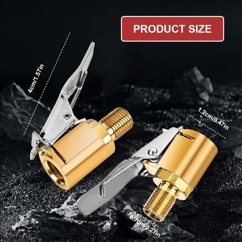 2Packs Brass Tire Air Chuck, Locking Quick Connect Inflator Hose Adapter, No... 