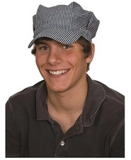 Blue/White Train Conductor Hat - Pinstripe - Engineer - Costume Accessory