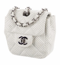CHANEL Perforated Mini Flap Shoulder Bag Whit...