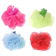 4 Pcs Children Cartoon Bath Baby and Kids Loofah Body Sponge for