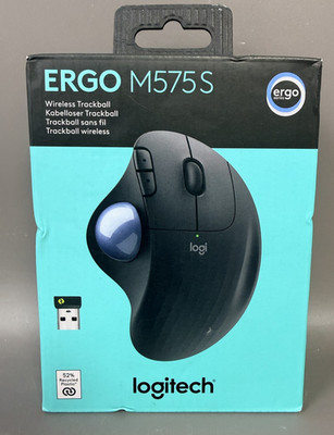Logitech ERGO M575S Kabellose Trackball-Maus - Ergonomische Daumensteuerung Brandneu