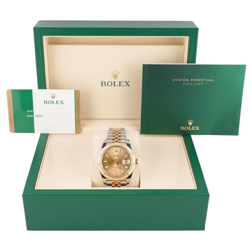 Rolex 126333 Datejust 41 mm Champagne Dial Jubilee Bracelet Box and Papers 2016