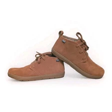 LEMS Boots Men's 9.5 Women's 11 Tan Suede Lace Up Chukka Ankle Lions Mane EUC