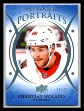 2018-19 Upper Deck UD Portraits Platinum Blue #P59 Christian Wolanin RC 13/25 !!