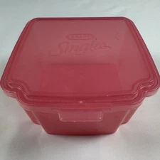Vintage Kraft Singles Cheese Storage Container - Clear Pink  - Rare HTF