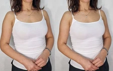 2 x Ex High Street M&S Ladies Stretch Sleeveless Vest or Camisoles Size 6-24