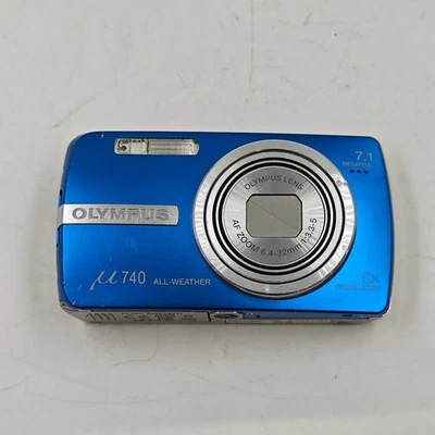 Appareil Photo Numérique Olympus Stylus 740 7,1MP Bleu - Fonctionne - Photo 1/4