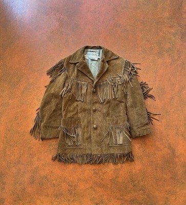 Vintage 90s Schott Western Sued Jacket Fransen Country Desert Made In Usa