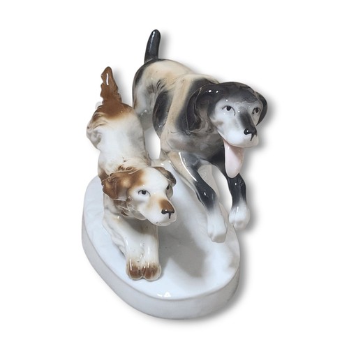 Antique Carl Scheidig Gräfenthal Porcelain Figurine Hunting Dogs As Is Vintage - Imagen 4 de 7