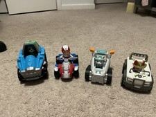 Set Of 4 Paw Patrol - Vehicles  Characters - Ryder, Everest, Tracker, Rex