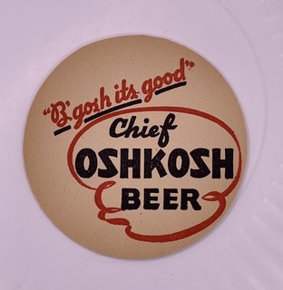 Chief Oshkosh Oshkosh Brewing Co Cribbage hand Wisconsin Beer Coaster