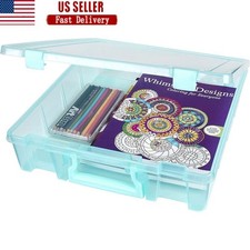 Craft Storage Organizer Plastic Satchel Portable Stackable Case W/ Dividers New
