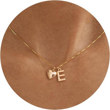 Initial Necklaces for Girls Women Kids - 14K Gold Plated Teen Girls Gifts Trendy